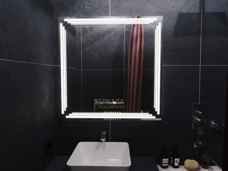 Зеркало в ванную комнату с подсветкой Диаманте 70х80 см