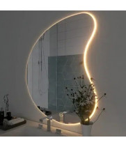 Полукруглое зеркало c подсветкой для ванной комнаты Мейпл